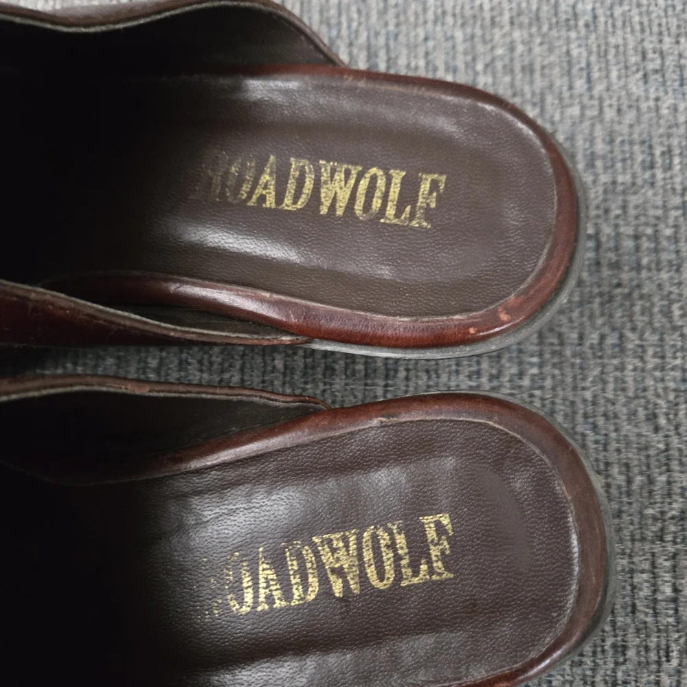 Roadwolf Brown Leather Mules size 7.5 - Picture 8 of 16